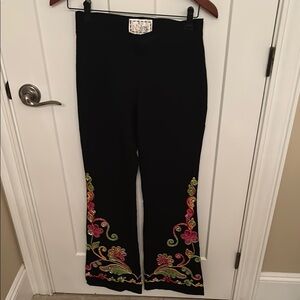 Embroidered Colourful Black Sequin Pants, size L